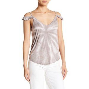 CHASER Cold Shoulder Cool jersey Ruffle Blouse Tie Dye CW7170 (  M )
